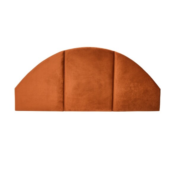 Queen Sized Upholstered Velvet Sound Reducing Panel Arched Headboard - - 37176438