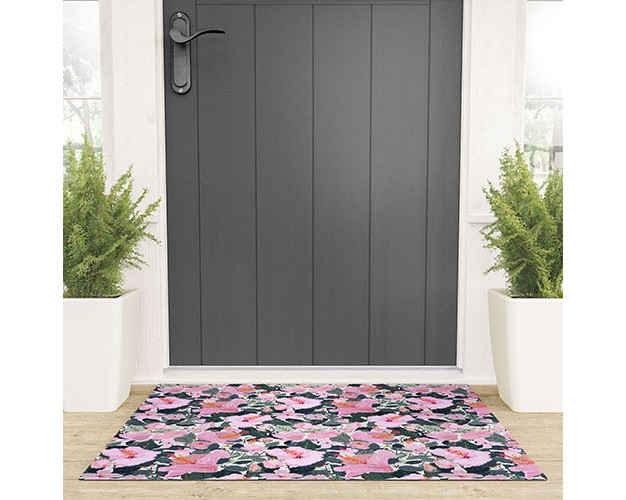 Alison Janssen Hi Hibiscus Looped Vinyl Welcome Mat Society6