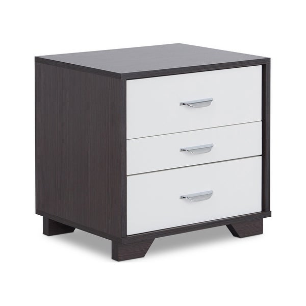 ACME Eloy Nightstand with 3 Drawers in Walnut and Espresso - - 21895280