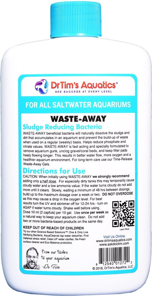 Dr. Tim's Aquatics Waste-Away Natural Aquarium Cleaner for Saltwater Aquariums