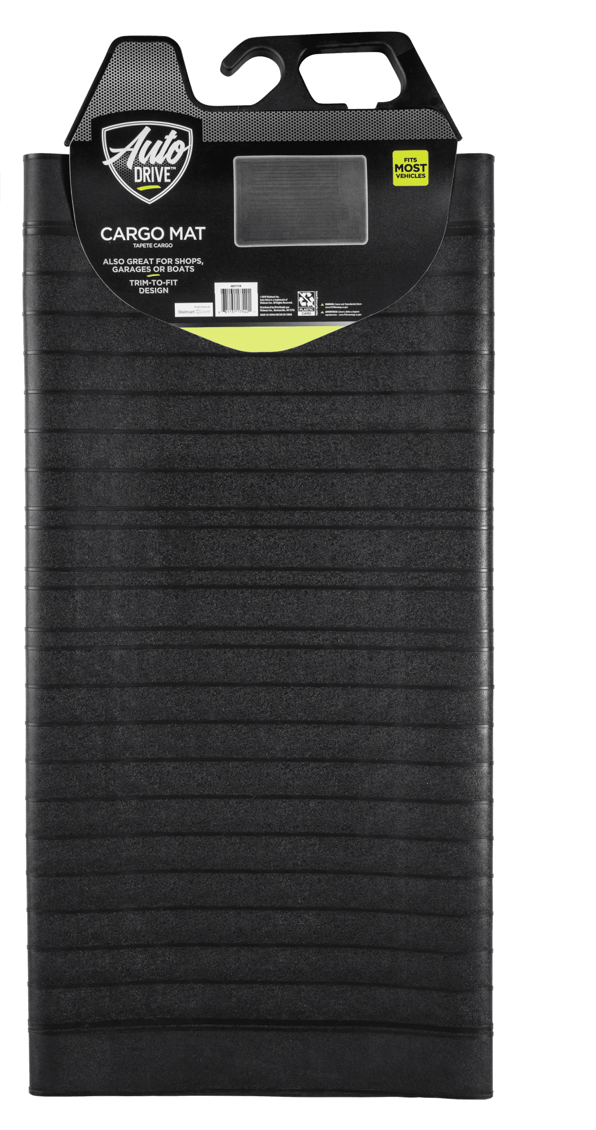 Auto Drive 1PC Car Floor Mat Cargo Utility Black - Universal Fit， AD071717B