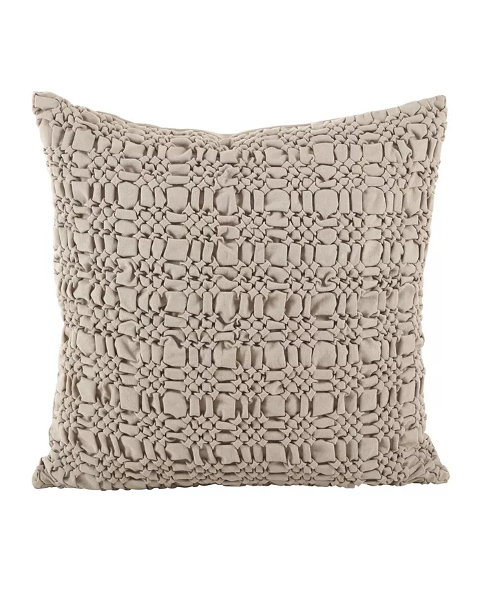 Saro Lifestyle Smocked Decorative Pillow， 20 x 20