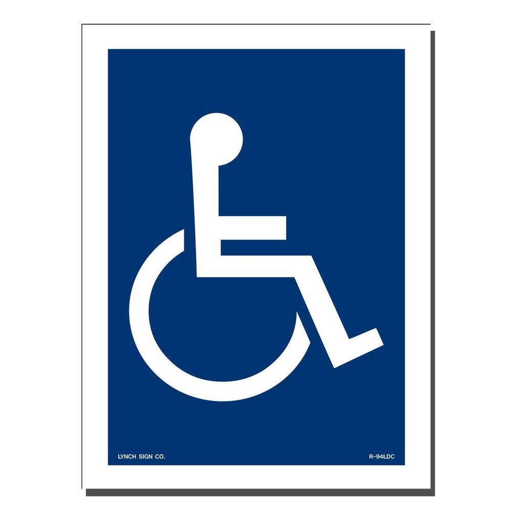 Lynch Sign 6 in. x 8 in. Decal Blue on White Sticker Accessible Symbol R- 94LDC