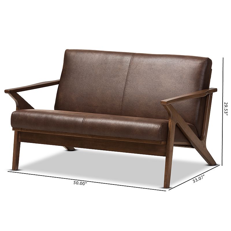 Baxton Studio Bianca Mid-Century Modern Loveseat