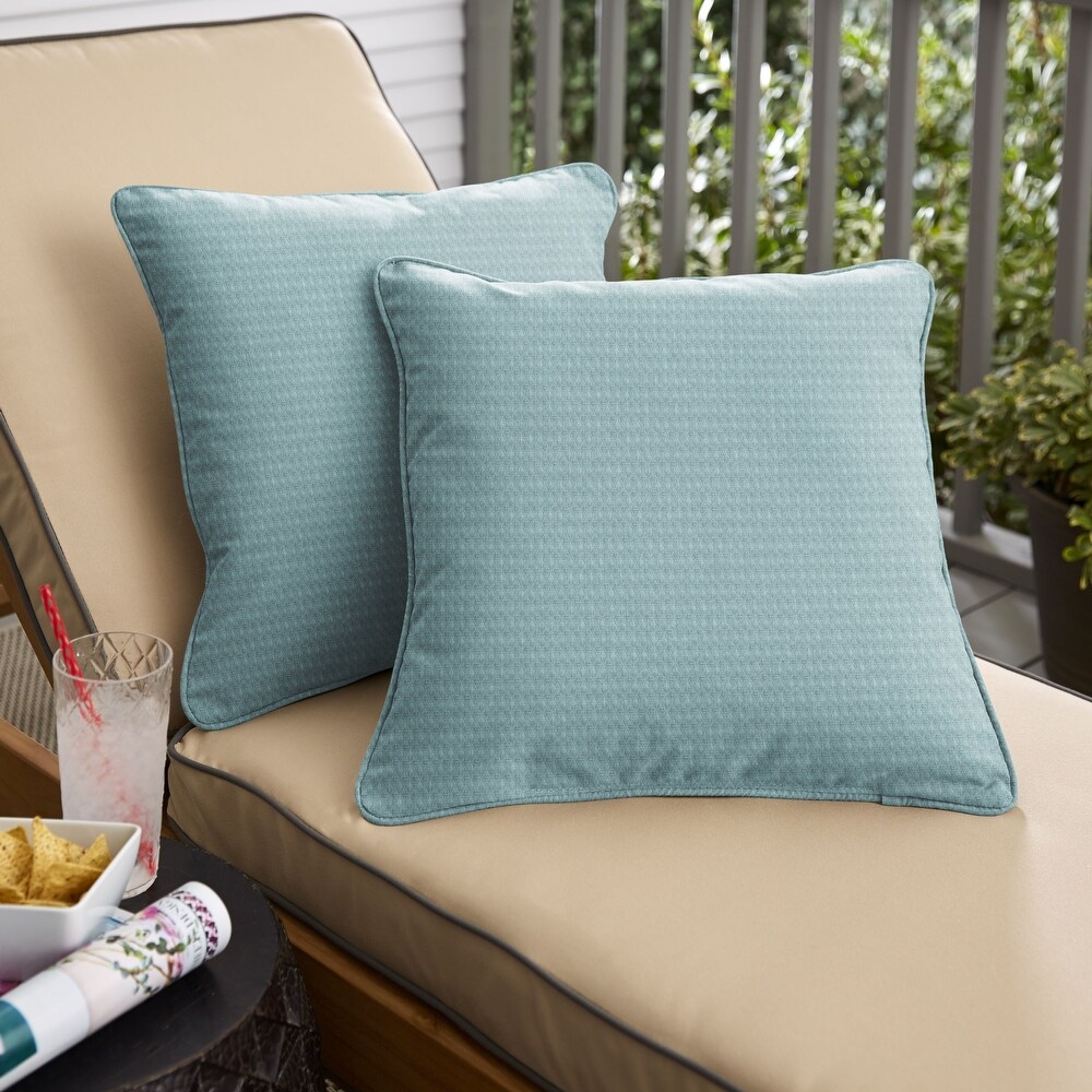 Humble + Haute Outdura Solid Indoor/Outdoor Corded Square Pillows (Set of 2)