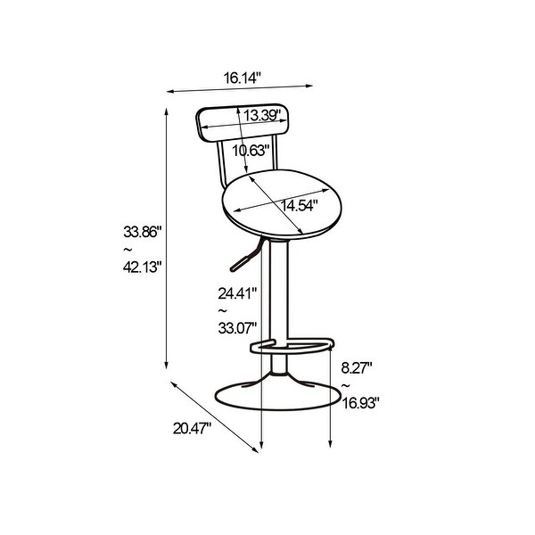 2 Pcs Bar Stools with Back and Footrest