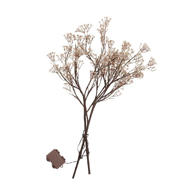 Plow and Hearth Indoor/outdoor Lighted Baby's Breath Branches， Set Of 2