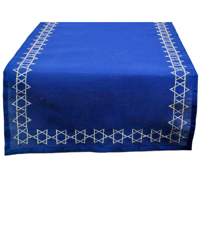 Design Imports Embroidered Star David Table Runner