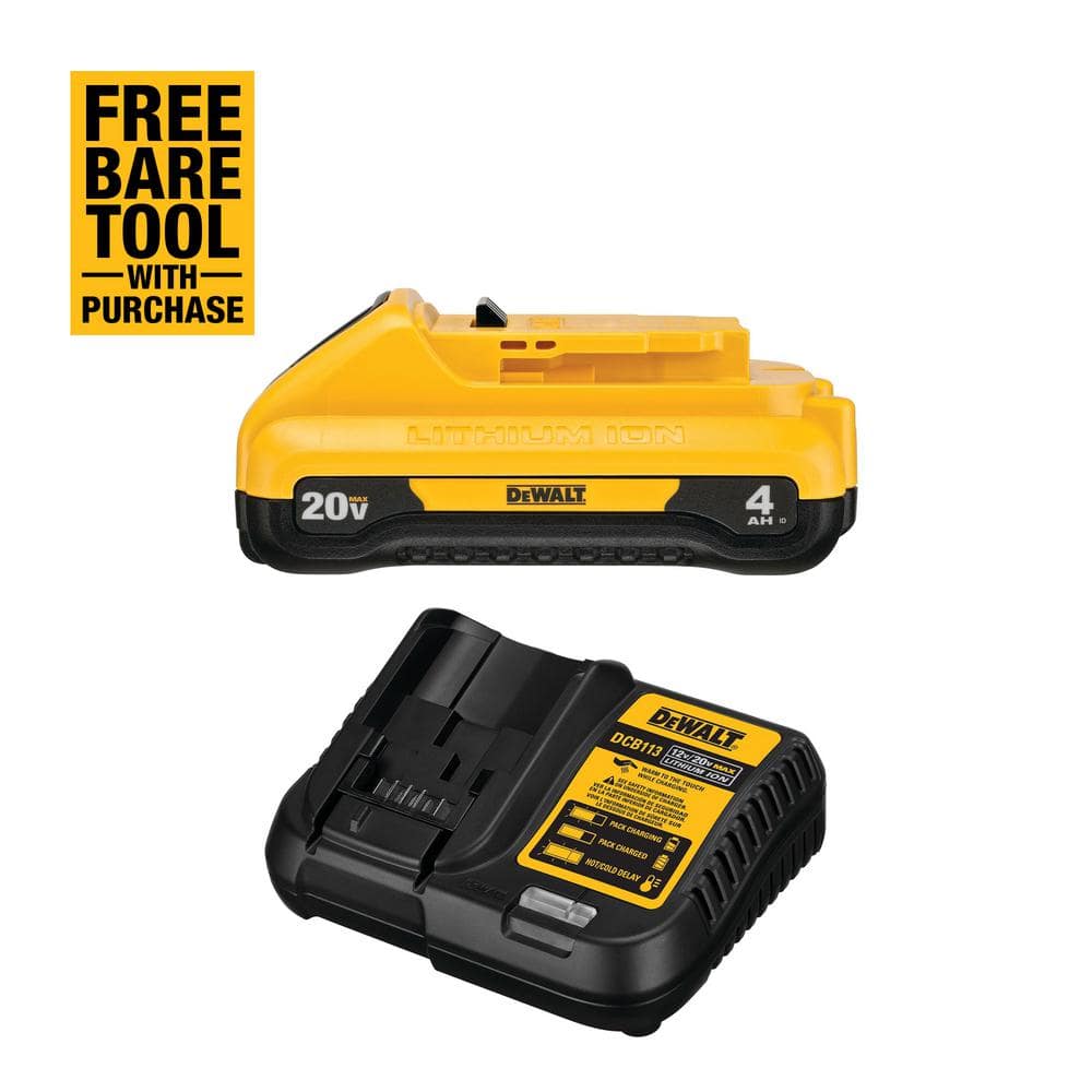 DEWALT 20V MAX Compact Lithium-Ion 4.0Ah Battery Pack with 12V to 20V MAX Charger DCB240C