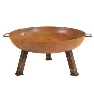 Sunnydaze Decor Rustic 30 in. W x 15 in. H Round Cast Iron Wood-Burning Fire Pit Bowl RCM-LG569