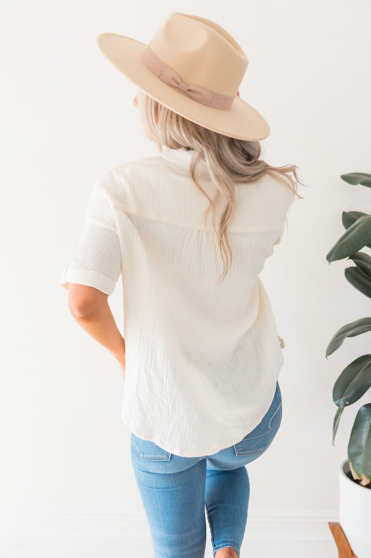 Always Happy Modest Button Blouse