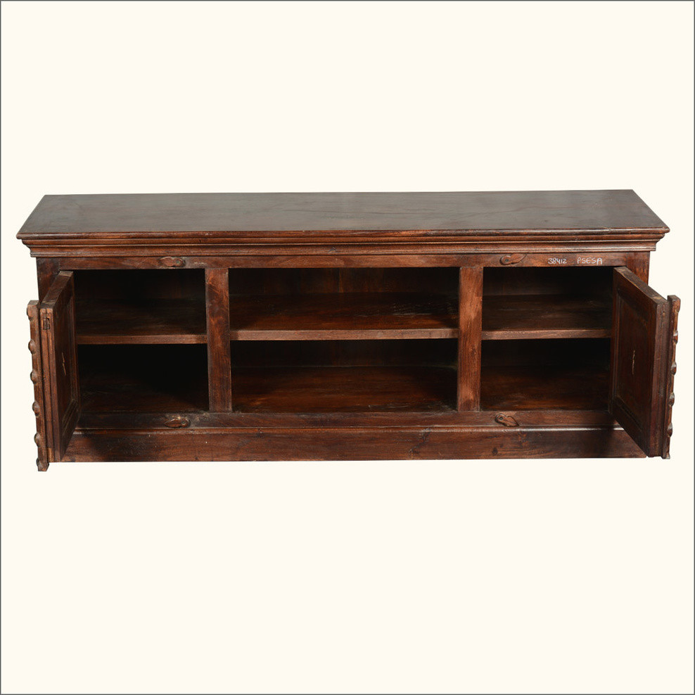 Dutch 17thC Fusion Reclaimed Wood Carved TV Console Media Cabinet   Traditional   Entertainment Centers And Tv Stands   by Sierra Living Concepts Inc  Houzz