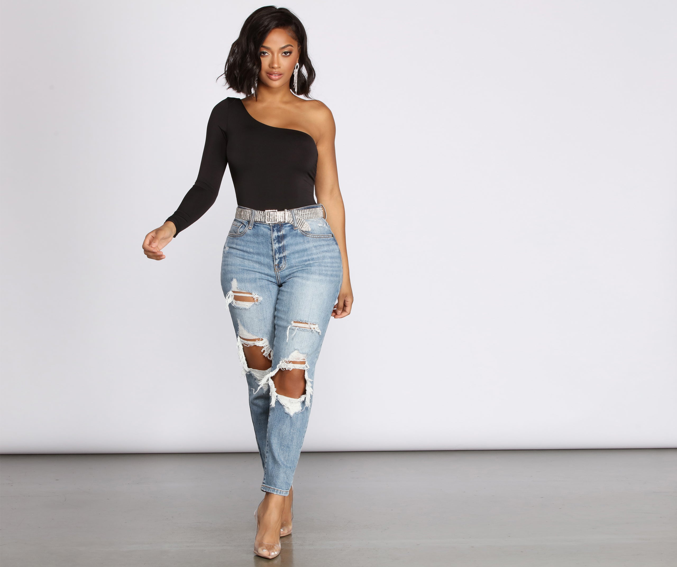 Chic Vibes One Shoulder Bodysuit