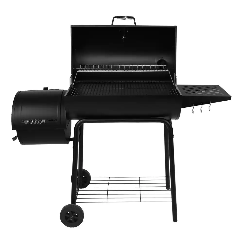 Royal Gourmet CC1830RC 30 in. Smoker Black Barrel Charcoal Grill with Offset Smoker with Cover For Outdoor， Backyard Cooking