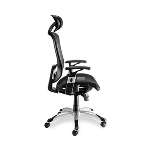 Union and Scale FlexFit Hyken Mesh Task Chair， Supports Up to 300 lbs， 17.24 to 20.98 Seat Height， Black Seat， Black Back.Silver Base (59460VCC)