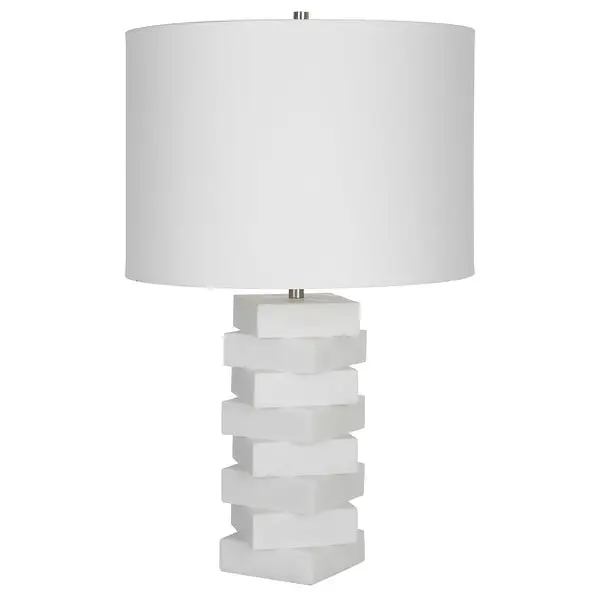 Uttermost Ascent White Geometric Table Lamp - 14 W x 23 H x 14 D (inches)