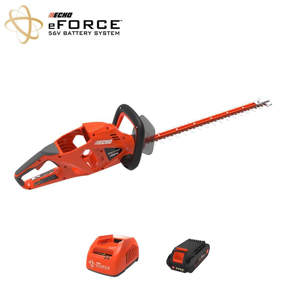 ECHO eFORCE 22 in. 56V Cordless Battery Hedge Trimmer with 2.5Ah Battery and Charger DHC-2300C1