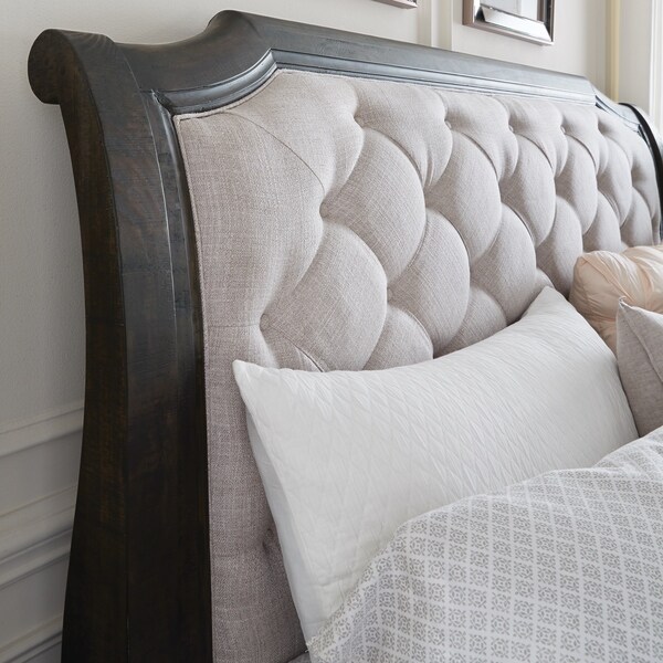 Bellamy Traditional Peppercorn Queen Sleigh Bed Headboard - - 20191336