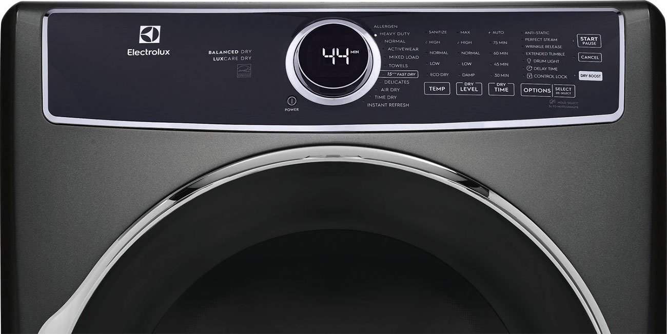 Electrolux 8 Cu. Ft. Titanium Front Load Perfect Steam Electric Dryer With Balanced Dry and Instant Refresh