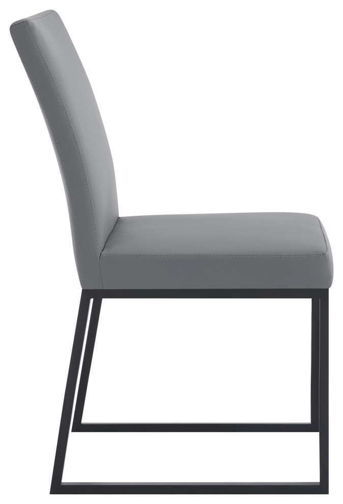 Trevor Contemporary Dining Chair  Matte Black Finish  Set of 2   Transitional   Dining Chairs   by Kolibri Decor  Houzz