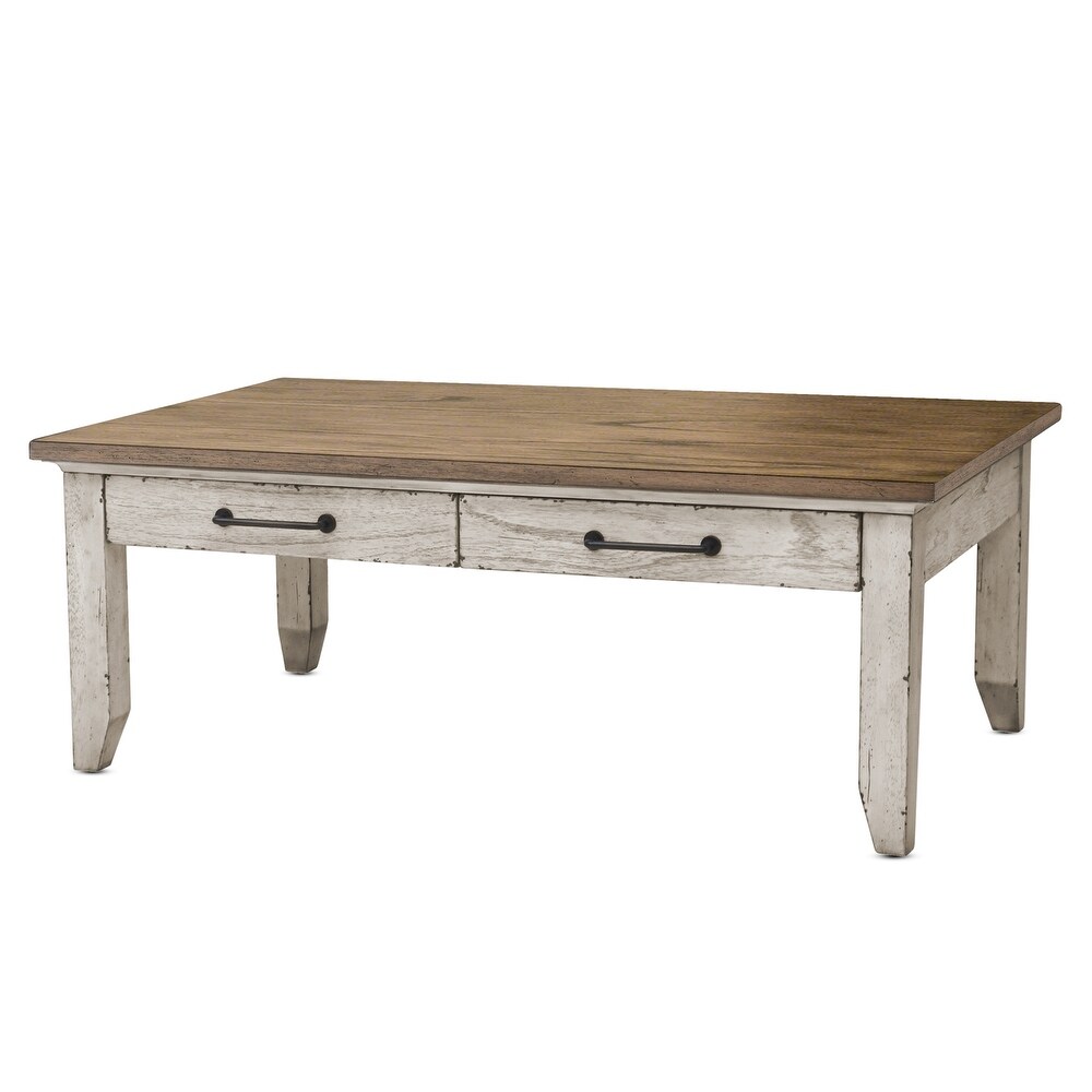 The Gray Barn Billings Creek Two Tone Ivory and Honey Coffee Table