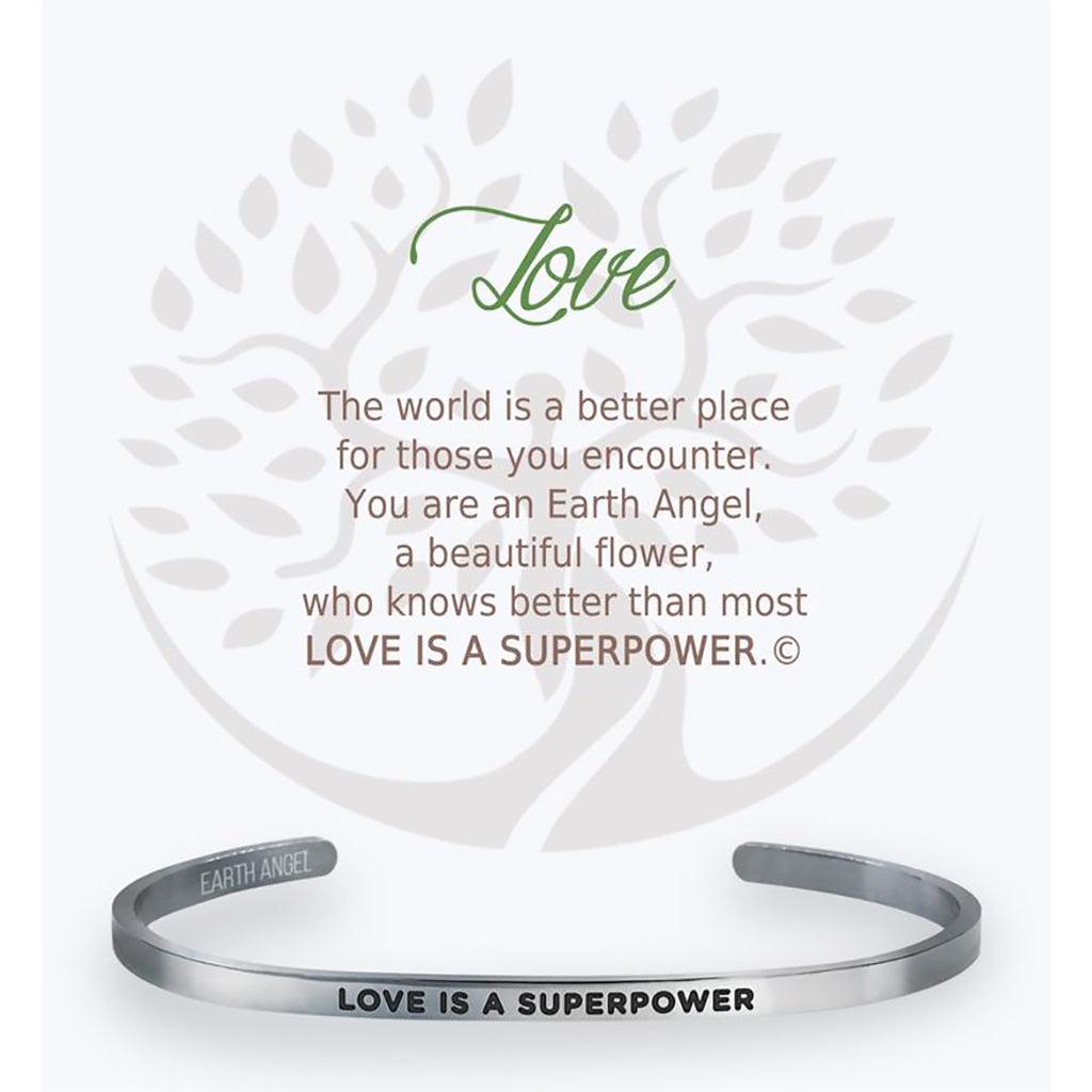 Earth Angel  Love Cuff Bracelet in Silver