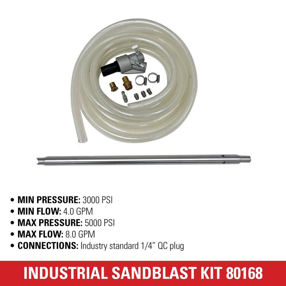 SIMPSON Wet Abrasive Industrial Grade Sandblast Kit for Gas Pressure Washers Min 3000 PSI 4.0 GPM up to 5000 PSI 8.0 GPM 80168