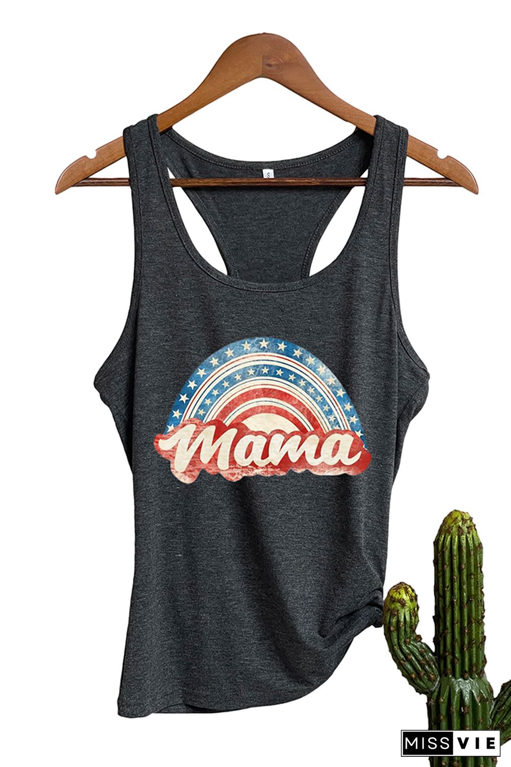 American Dude Print Sleeveless Tank Top Wholesale