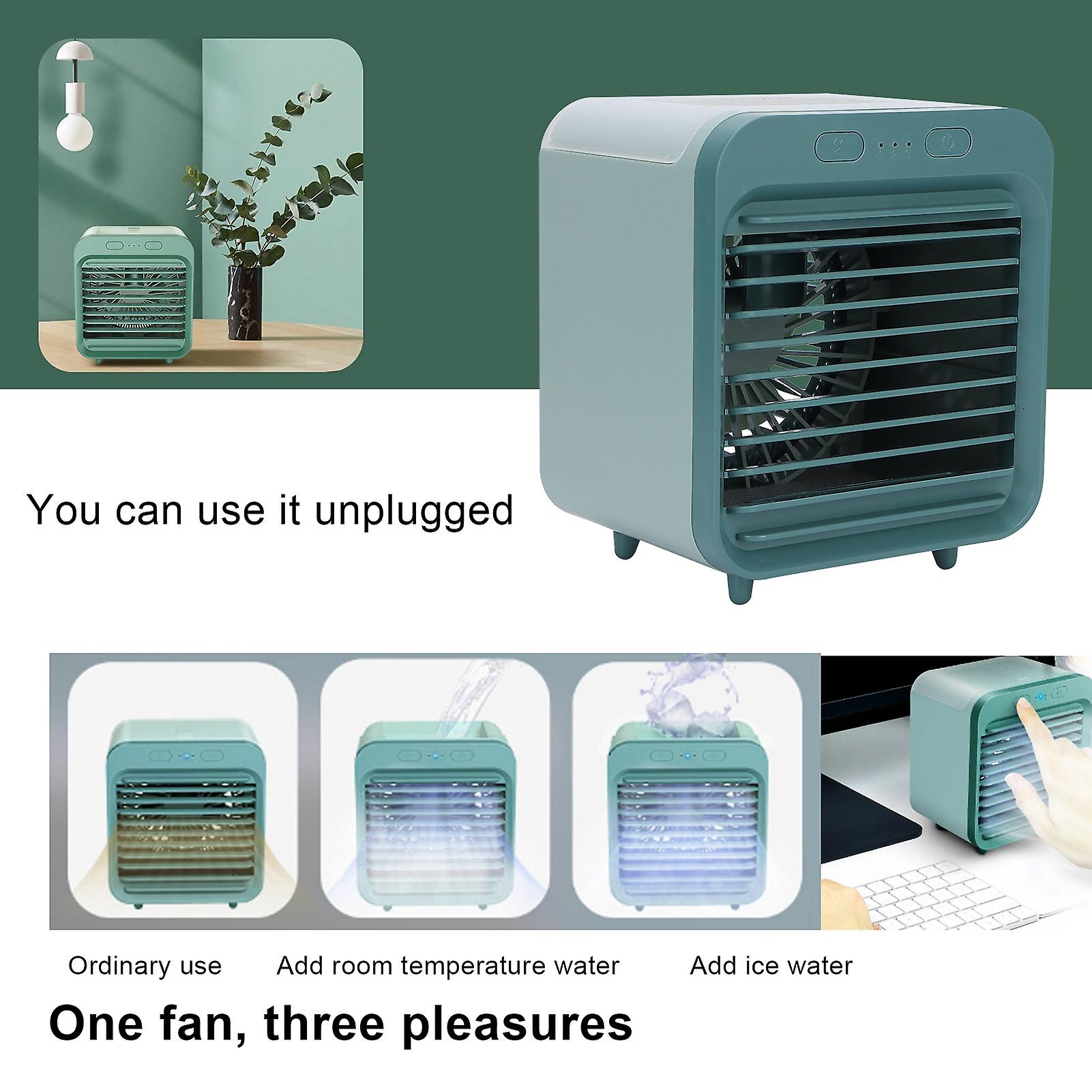 Portable Air Conditioner Fan， Desktop Personal Air Cooler Usb Rechargeable 2500mah Humidifier Spay Cooling Fan For Room Office Car Camping