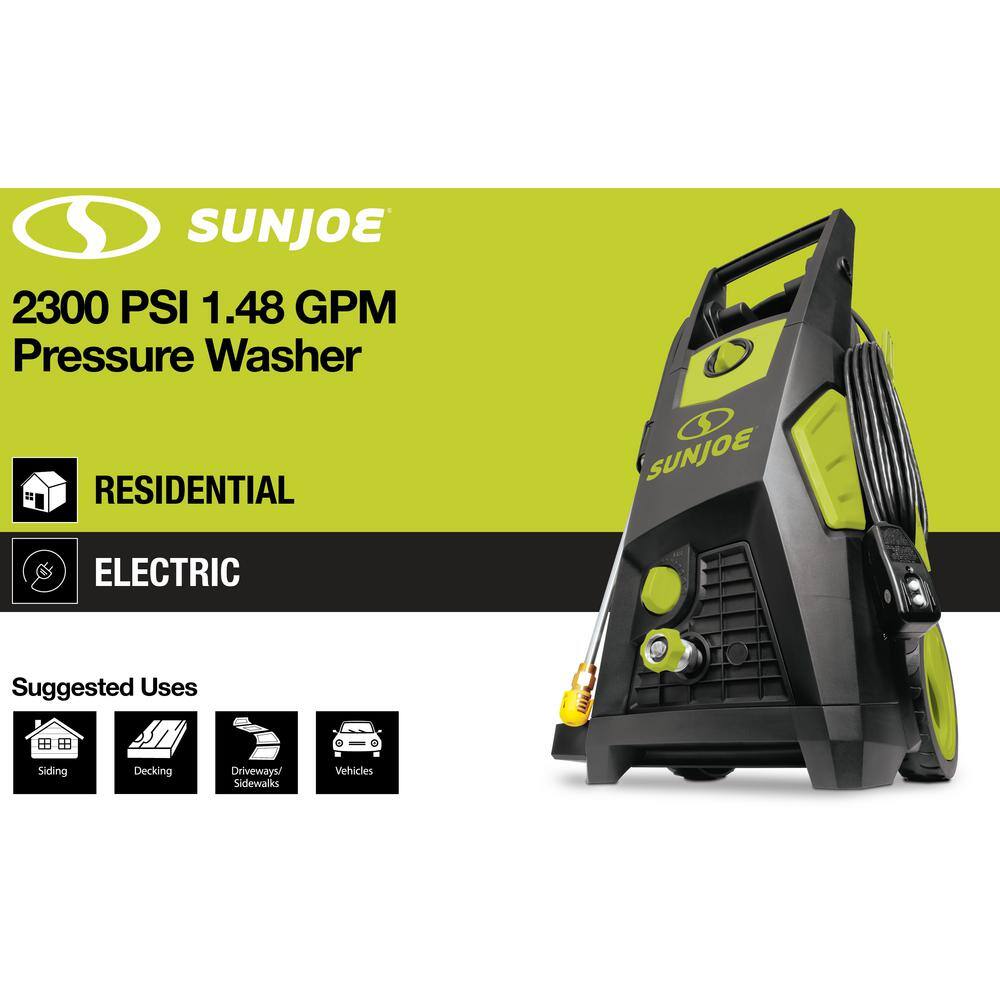 Sun Joe 2000 PSI 1.09 GPM 13 Amp Brushless Induction Cold Water Corded Electric Pressure Washer with Brass Hose Connector SPX3500