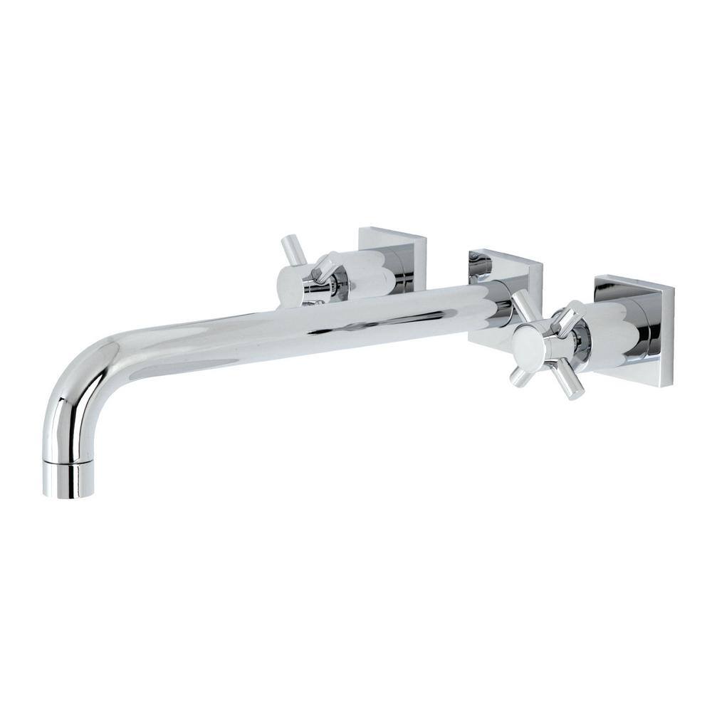 Kingston Brass Concord 2-Handle Wall-Mount Roman Tub Faucet in Polished Chrome (Valve Included) HKS6051DX