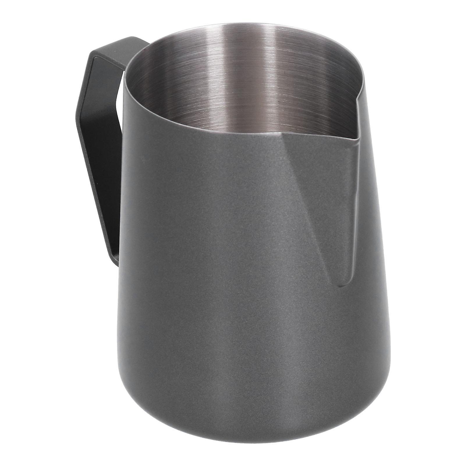 Pointed Mouth Coffee Frothing Pitcher With Inner Scale 304 Stainless Steel Tpfe Black Mug For Home350ml