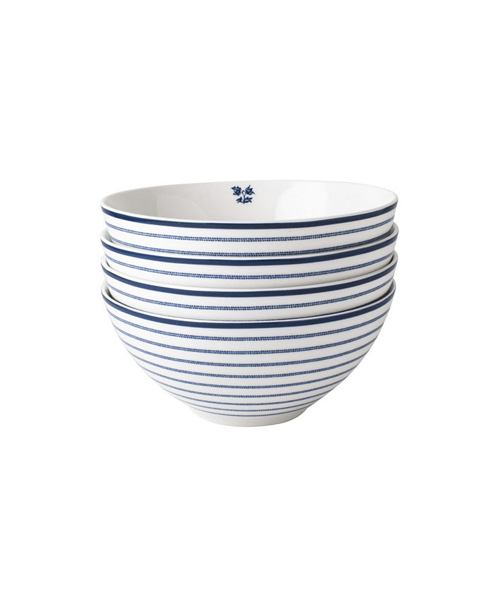 Laura Ashley Blueprint Collectables Candy Stripe Bowls in Gift Box Set of 4