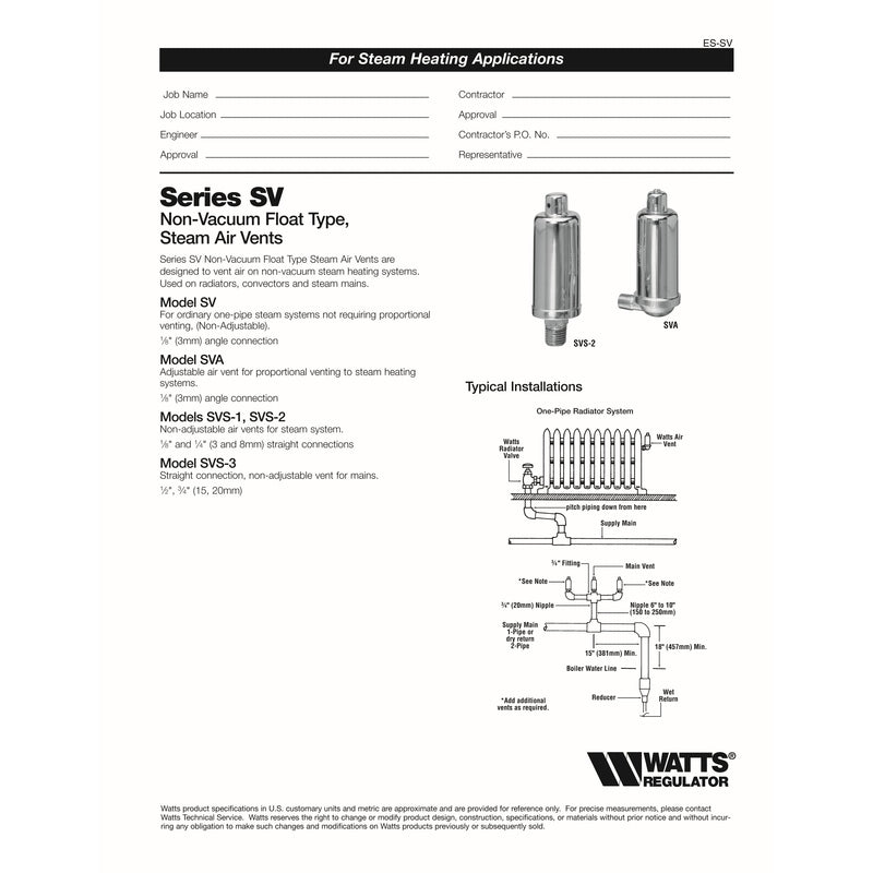 STEAM AIR VENT STRGHT1/8