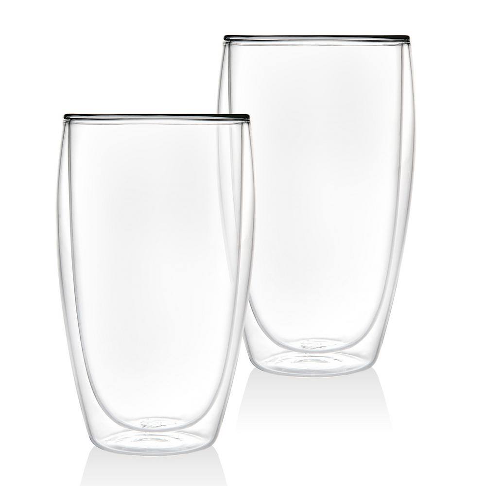 Godinger Double Wall 16 oz. Crystal Coffee Glass pair 18125