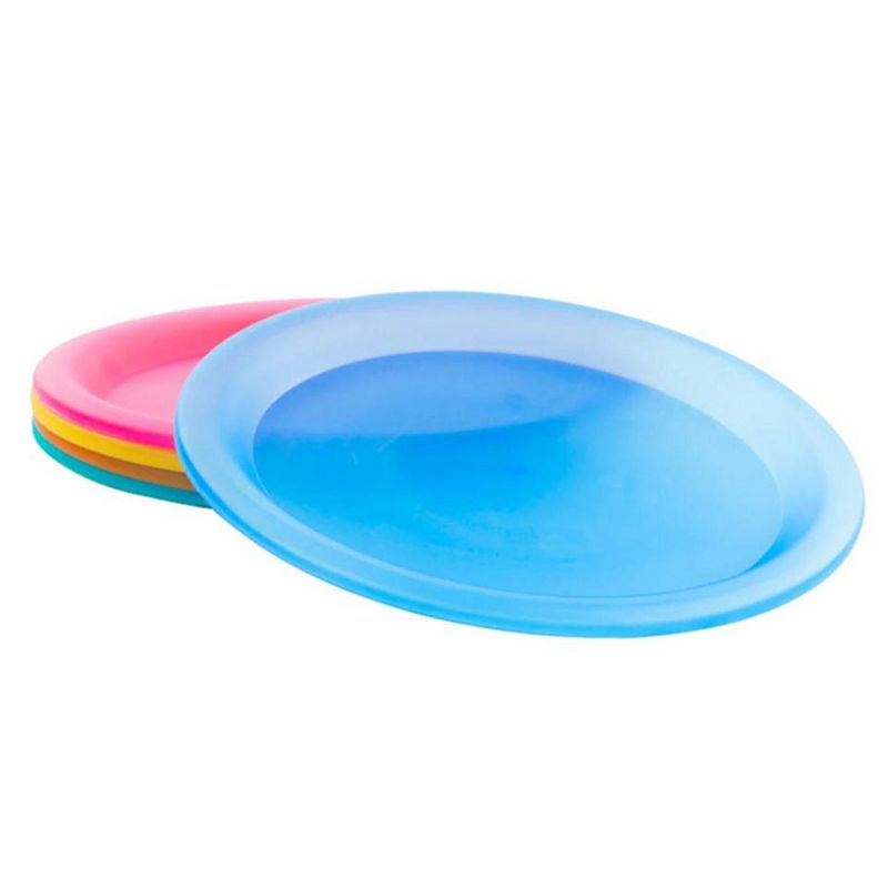 Colorful Plastic Reusable 10 inch Plates， 6 Pack