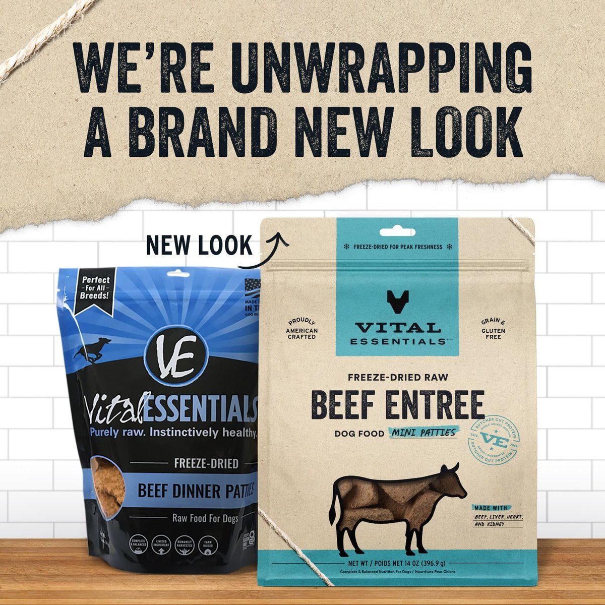 Vital Essentials Beef Dinner Patties Grain-Free Freeze-Dried Dog Food