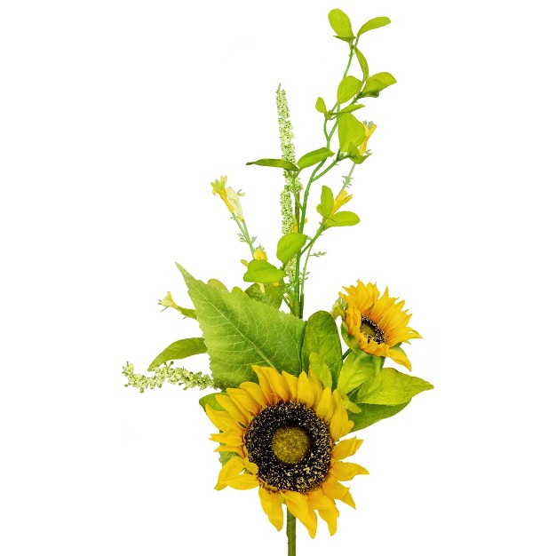 Wildflower And Sunflower Artificial Floral Silk Spray