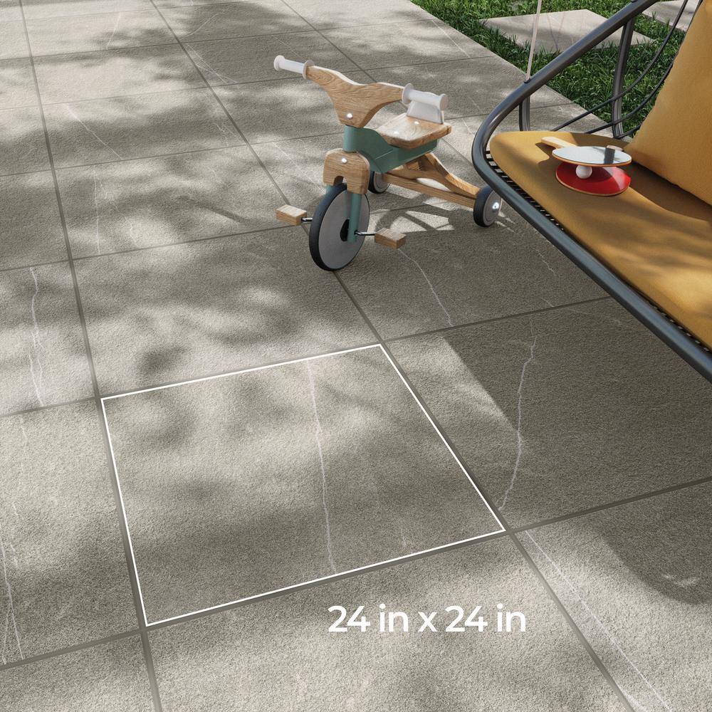 Corso Italia Alpe Greige 24 in. x 24 in. x 0.75 in. Porcelain Paver AY5Z