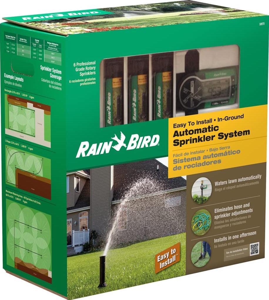 Rain Bird 32ETI Easy to Install In-Ground Automatic Sprinkler System Kit