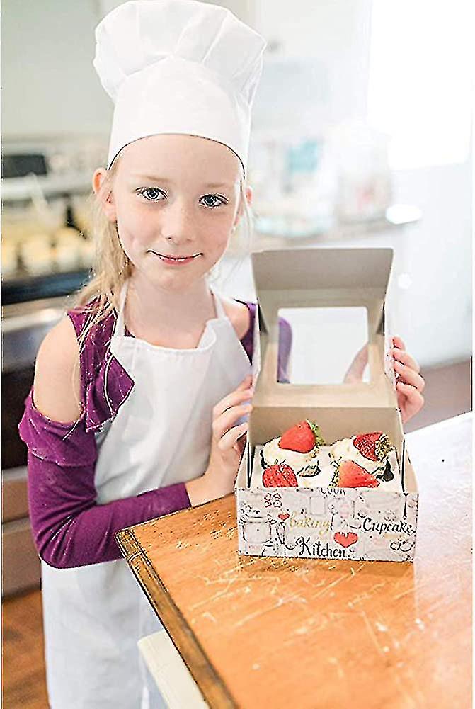 Kids Chef Outfit Apron Set Chef Hat Sleeves Aprons For Kids - Boys Girls