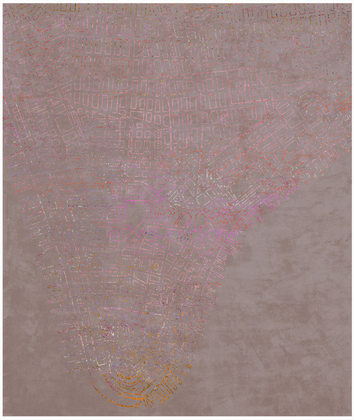 Lower Manhattan Neon Edit Hand Knotted Rug in Assorted Colors design by Second Studio