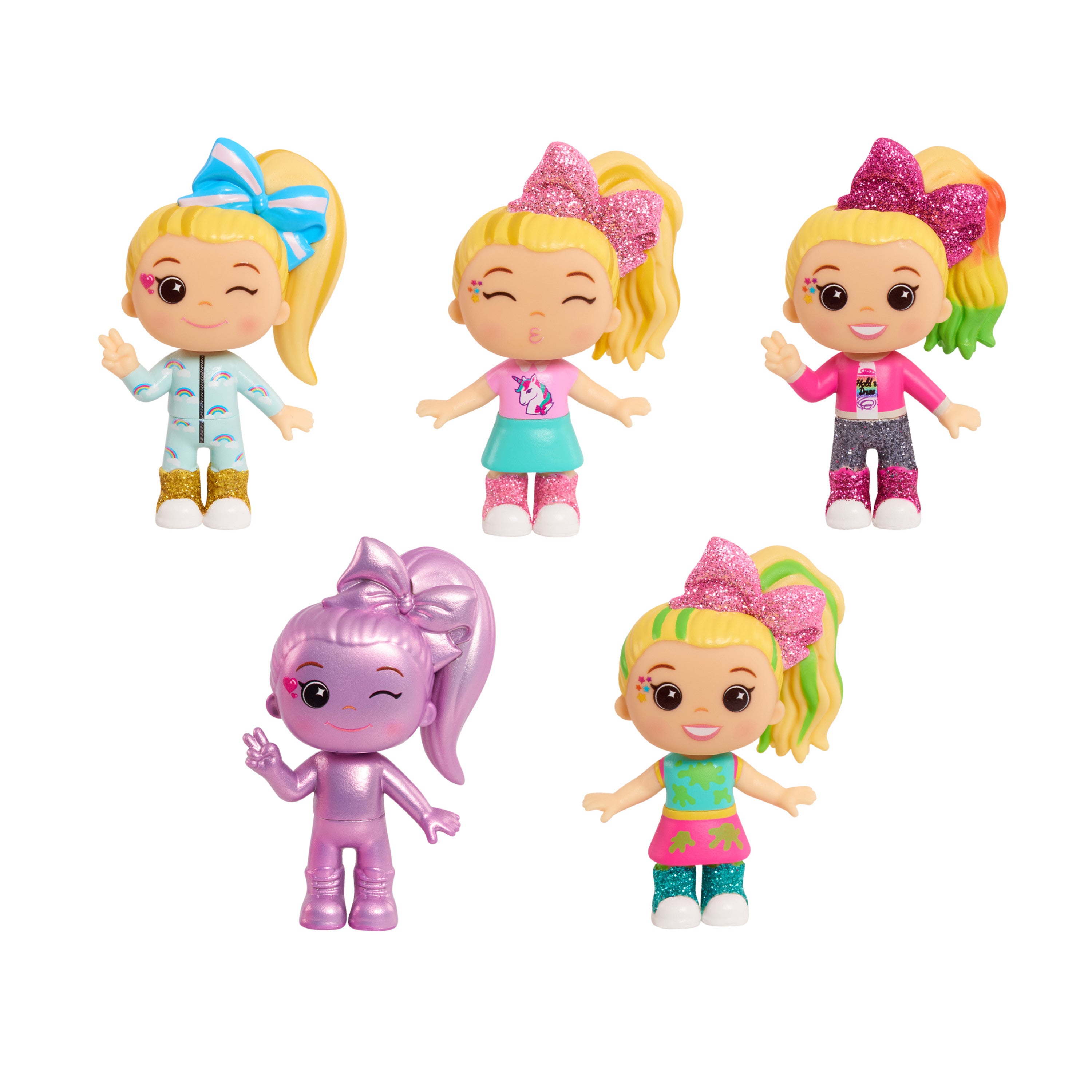 JoJo Siwa 3-Inch Tall 5 Piece Collectible Figures,  Kids Toys for Ages 3 Up, Gifts and Presents