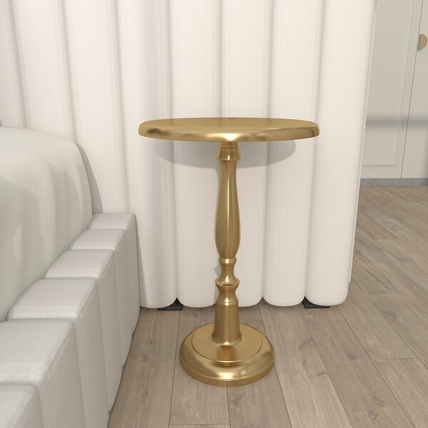 Gold Aluminum Traditional Accent Table 22 x 15 x 15