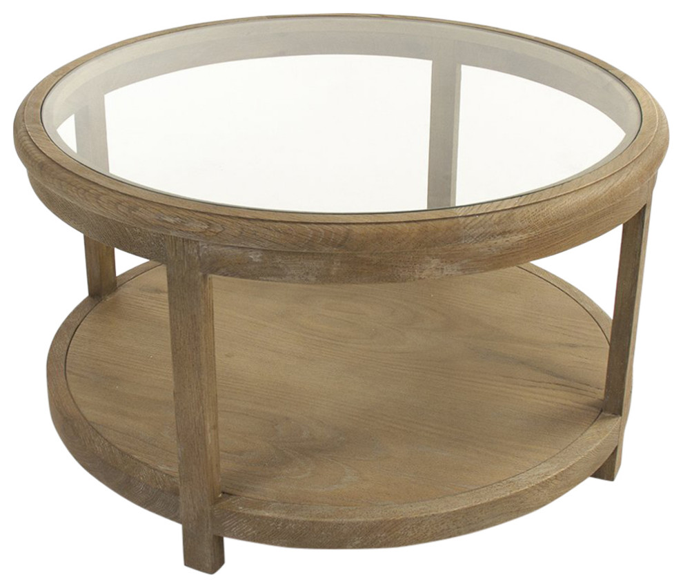 Odo Coffee Table  Brown and Clear   Farmhouse   Coffee Tables   by Nook  ampCottage  Houzz