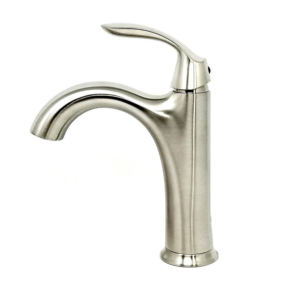 Fontaine by Italia Arts et Metiers Single-Hole Single-Handle Bathroom Faucet with Drain in Brushed Nickel MFF-AMC1-BN