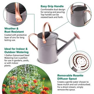 Gardman 1 Gal. Watering Can Cool Grey R34884X