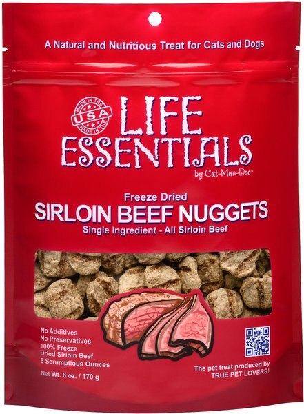 Cat-Man-Doo Life Essentials Sirloin Beef Nuggets Freeze-Dried Cat and Dog Treats