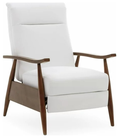 Modern Classic Recliner  Exposed Wood Frame With Padded Seat   Modern   Recliner Chairs   by Declusia  Houzz