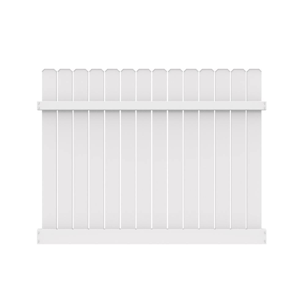 Barrette Outdoor Living 6 ft. x 8 ft. Dogear Semi-Privacy White Vinyl Fence Panel 73048536